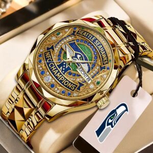 Seattle Seahawks 2025 NFC Champions Alloy Luxury Quartz Watch - HOATT15927