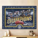Seattle Seahawks 2025 NFC Champions Rectangle Canvas With Inner Frame – HOATT15904