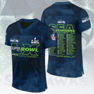 Seattle Seahawks 2025 NFC Champions 3D Football Jersey - HOATT15924
