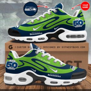 Personalized Seattle Seahawks 50th Anniversary Air Max Shoes - HOATT15751