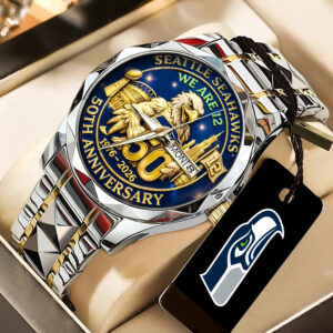 Seattle Seahawks 50th Anniversary Alloy Luxury Quartz Watch - TANTN20189