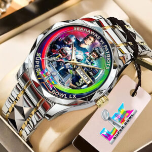 Seattle Seahawks x New England Patriots Super Bowl LX 2025 Alloy Luxury Quartz Watch - TMTHU3477