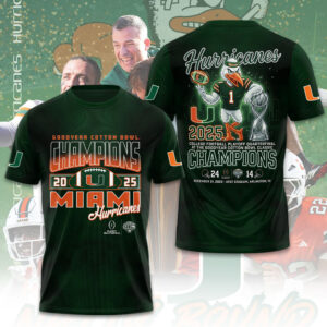 Miami Hurricanes Football 3D Apparel - TMTHU3062
