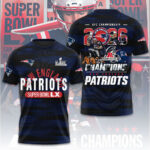 New England Patriots 2025 AFC Champions 3D Apparel – TMTHU3459
