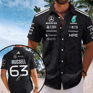 Mercedes AMG Petronas F1 Team x George Russell Short Sleeve Button-Down Shirt – TANTN20405