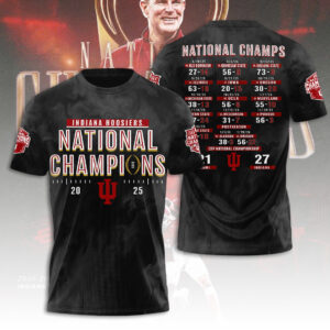 Indiana Hoosiers Football 2025 National Champions 3D Apparel - TANTN20445