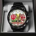 Indiana Hoosiers Football 2025 National Champions Black Stainless Steel Watch – TANTN20468