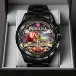 Indiana Hoosiers Football 2025 National Champions Black Stainless Steel Watch – TANTN20494