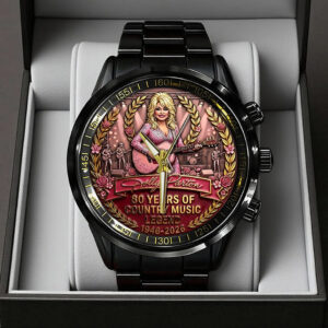 Dolly Parton 80th Anniversary Black Stainless Steel Watch - TANTN20588