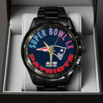 New England Patriots 2025 AFC Champions Black Stainless Steel Watch – TANTN20641