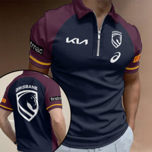 Brisbane Broncos 2026 Zip Polo Shirt - TANTN20665