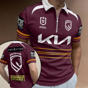Brisbane Broncos 2026 Zip Polo Shirt - TANTN20668