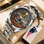 New England Patriots 2025 AFC Champions Alloy Luxury Quartz Watch – TANTN20711