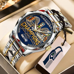 Seattle Seahawks 2025 NFC Champions Alloy Luxury Quartz Watch - TANTN20713