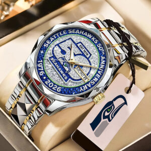 Seattle Seahawks 50th Anniversary Alloy Luxury Quartz Watch - TMTHU3086