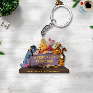 Winnie-the-Pooh 100th Anniversary Custom Shape 2-sided Keychain - TMTHU3110