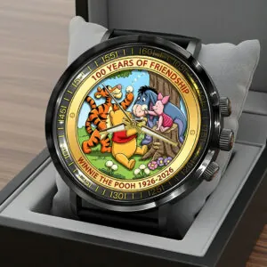 Winnie-the-Pooh 100th Anniversary Black Stainless Steel Watch - HOATT15636