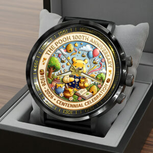 Winnie-the-Pooh 100th Anniversary Black Stainless Steel Watch - HOATT15694