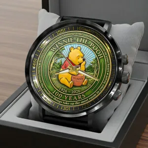 Winnie-the-Pooh 100th Anniversary Black Stainless Steel Watch - HOATT15695