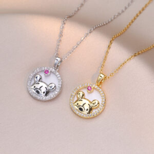 Winnie-the-Pooh Rhinestone Pendant Necklace - MAITMDROP168