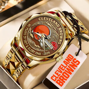 Cleveland Browns 80th Anniversary Alloy Luxury Quartz Watch - MAITM14871
