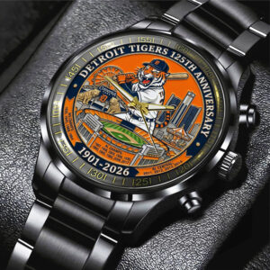 Detroit Tigers 125th Anniversary 2026 Black Stainless Steel Watch - TANTN21229