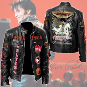 Elvis Presley Motorcycle Leather Jacket - TMTHU3736