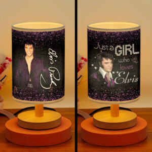 Elvis Presley Wooden Base Fabric Lamp - HOATT16260