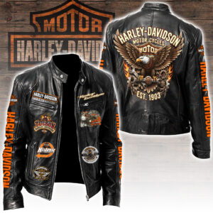 Harley Davidson Motorcycle Leather Jacket - TANTN21188