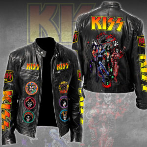 KISS Motorcycle Leather Jacket - TMTHU3847