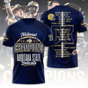 Montana State Bobcats Football 2025 National Champions 3D Apparel - MAITM14916