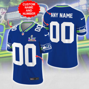 Personalized Seattle Seahawks Super Bowl LX 3D Football Jersey - MAITM14732