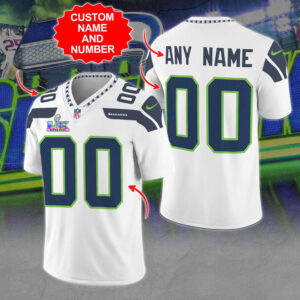 Personalized Seattle Seahawks Super Bowl LX 3D Football Jersey - MAITM14731