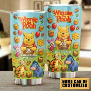 Personalized Winnie-the-Pooh 100th Anniversary Tumbler Cup - TMTHU4045