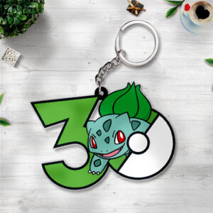 Pokemon x Bulbasaur 30th Anniversary Custom Shape 2-sided Keychain - GNE5235
