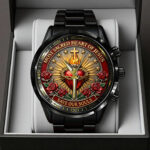 Sacred Heart of Jesus Black Stainless Steel Watch – TANTN21227