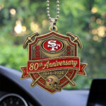 San Francisco 49ers 80th Anniversary 2026 Custom shape 2-sided Acrylic Car Ornament – TANTN21230