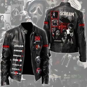 Scream 30th Anniversary Motorcycle Leather Jacket - TMTHU4113