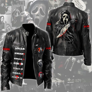 Scream Motorcycle Leather Jacket - TMTHU3916