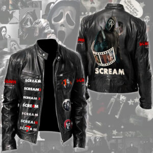 Scream Motorcycle Leather Jacket - TMTHU4018