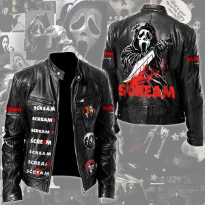 Scream Motorcycle Leather Jacket - TMTHU4030