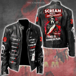 Scream 30th Anniversary Motorcycle Leather Jacket - GNE5037