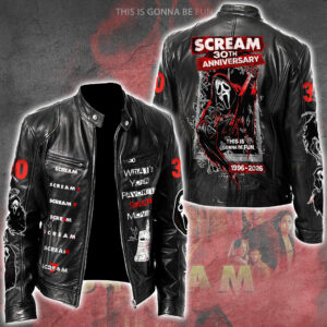 Scream 30th Anniversary Motorcycle Leather Jacket - GNE5038