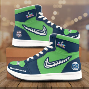 Seattle Seahawks 2025 Super Bowl LX Champions AJ1 Sneaker - TMTHU3982