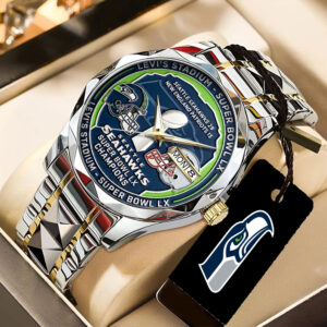 Seattle Seahawks 2025 Super Bowl LX Champions Alloy Luxury Quartz Watch - TANTN21042