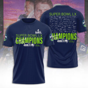 Seattle Seahawks 2025 Super Bowl LX Champions 3D Apparel - TANTN20981