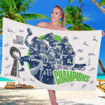 Seattle Seahawks 2025 Super Bowl LX Champions Rectangle Beach Towel – TMTHU3915