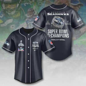 Seattle Seahawks 2025 Super Bowl LX Champions Baseball Jersey - HOATT16167