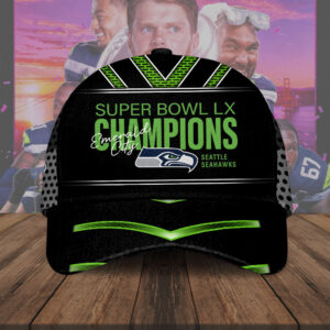 Seattle Seahawks 2025 Super Bowl LX Champions Classic Cap - TMTHU4064