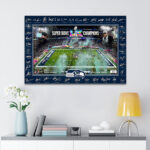 Seattle Seahawks 2025 Super Bowl LX Champions Rectangle Canvas With Inner Frame – TANTN21085